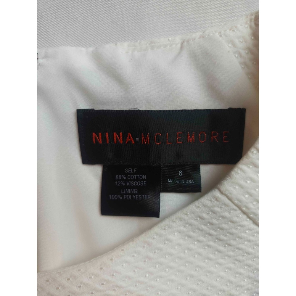 Nina McLemore Sheath Dress 6 White Bridal Glam Old Money Quiet Luxury USA Made - Picture 4 of 7